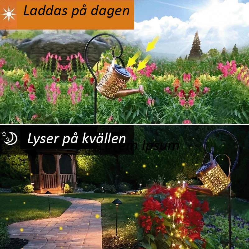 Yellared - Sollcellsdriven vattenkanna-lampa